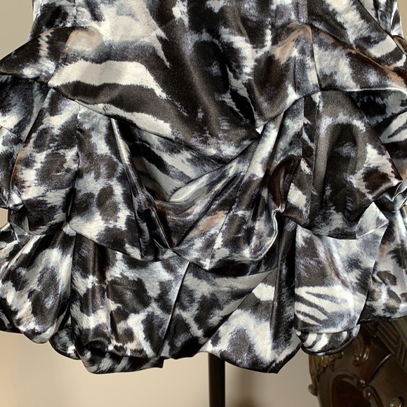 Deb Strapless Homecoming Cocktail Dress Animal print Satin, Sequined - Picture 6 of 14